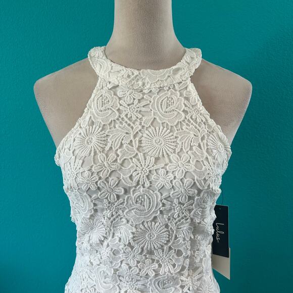 NWT Lulus Love Poem Ivory Lace Mini Dress Party Cocktail Bodycon Womens Size S - Picture 4 of 9